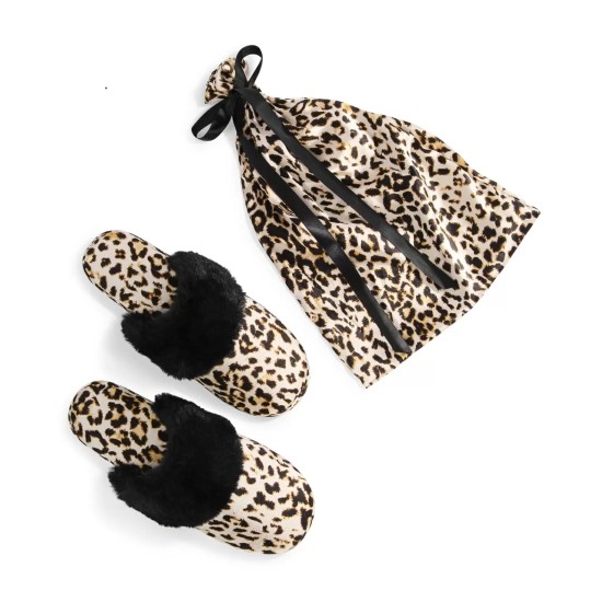 Inc International Concepts Gift Bag Slippers Cheetah M