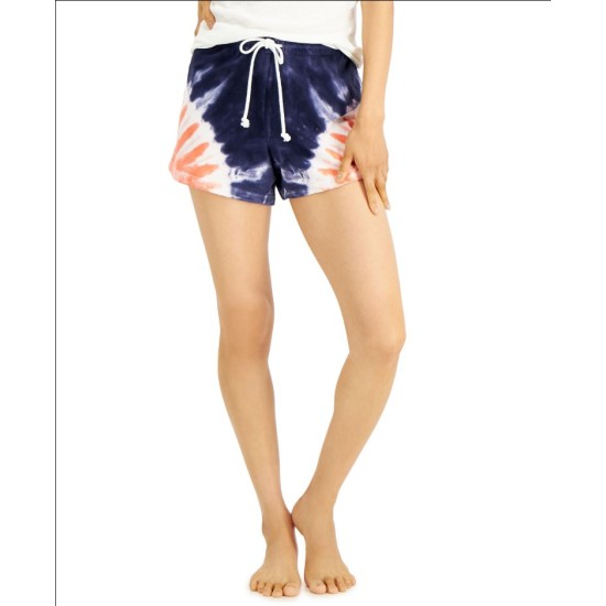 Jenni Cotton Tie-Dyed Pajama Shorts, Navy, Small