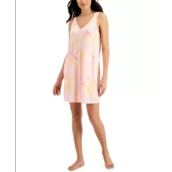 Jenni Printed Tank Chemise Nightgown, Pink, Small