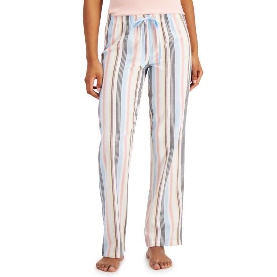 Jenni Striped Cotton Pajama Pants, Multi Stripe, Small