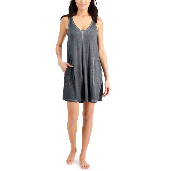  Women’s Washed Tank Chemise Nightgowns, Cast Iron, Small