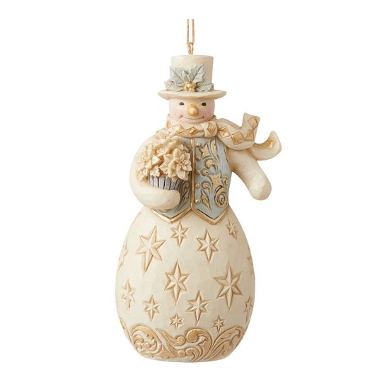  Holiday Snowman with Flowers Ornament, Multi