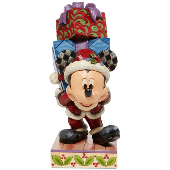  Mickey with Presents Figurine, Multi, 8.85 Inches