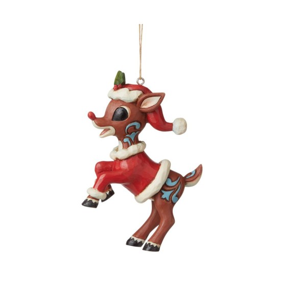 Rudolph in Santa Suit Ornament, Multi