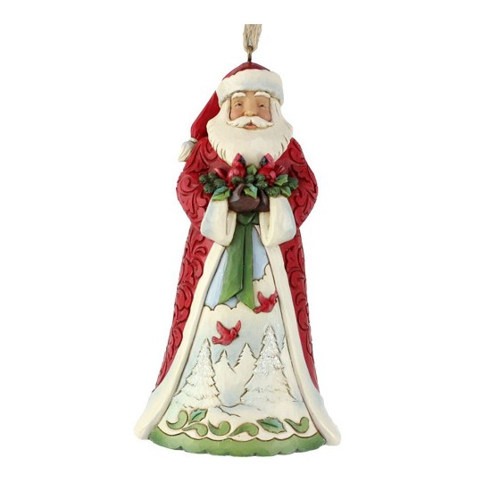  Santa Holding Cardinals Ornament, Multi, 2.51″x 1.96″
