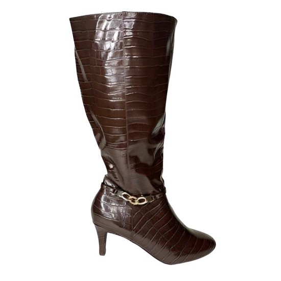 Karen Scott Hanna Dress Boots, Brown Chocolate Croc, 6.5m