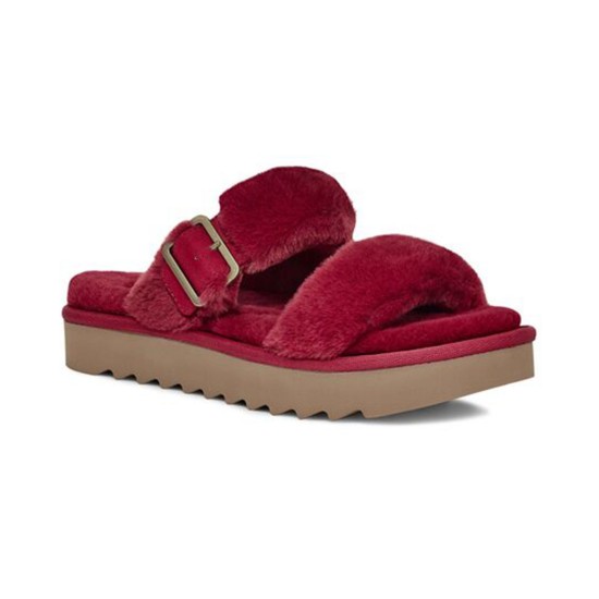  Women’s Furr-Ah Slipper Sandals Women’s Shoes, Berry Red, 9