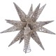  12-Inch Champagne and Silver Glitter Moravian Star Treetop