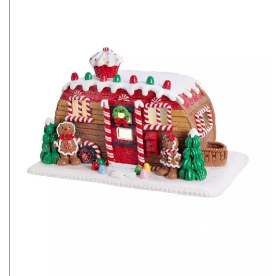 Kurt Adler 6-Inch Gingerbread Camper House Table Piece