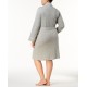  Womens Plus Size Essentials Quilted Collar and Cuff Robe, Heather Grey, 1X (US 18-20)