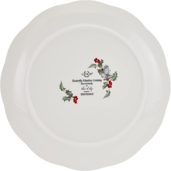  Butterfly Meadow Holiday 12 Piece Dinnerware Set, Red/Green