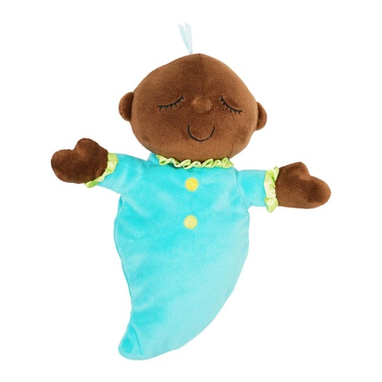  Snuggle Pod Sweet Pea Brown First Baby Doll with Cozy Sleep Sack