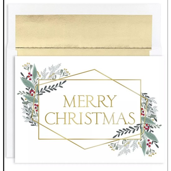 Modern Christmas Holiday Set of 16 Boxed Cards