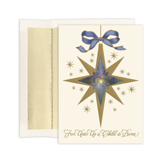  Nativity Star 16-Count Boxed Religious Christmas Cards and Envelopes