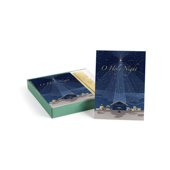  Premium Holiday Collection 1-Count Boxed Christmas Cards with Foil-Lined Envelopes