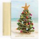  Warmest Wishes 18-Count Christmas Cards, Beach Christmas Tree, 5.62″ x 7.87″