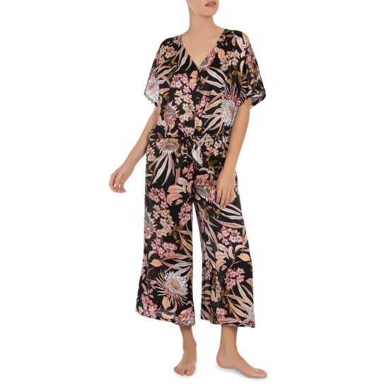 Midnight Bakery Tropical Print Pajama Set,