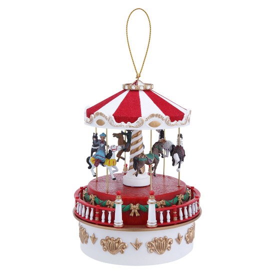  Mini Carnival Carousel Music Box, Red