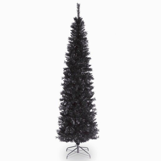  Artificial Christmas Tree, Includes Stand, 6 feet, Black