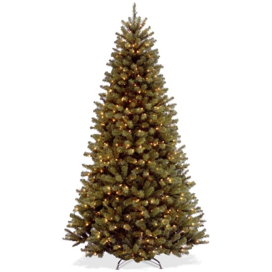  Company Pre-Lit Artificial Full Christmas Tree, Green, North Valley Spruce, White Lights, Includes Stand, 9 Feet