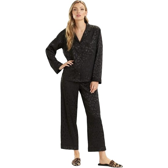  Classic Decadence Top & Pants 2-PC Pajama Set, Large, Black