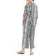  Women’s Animal Print Pajama Set, Black, Medium