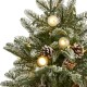  Flocked Whistler Mountain Fir Artificial Christmas Tree with 250 Warm LED lights with Instant Connect Technology, 28 Globe Bulbs, Pine