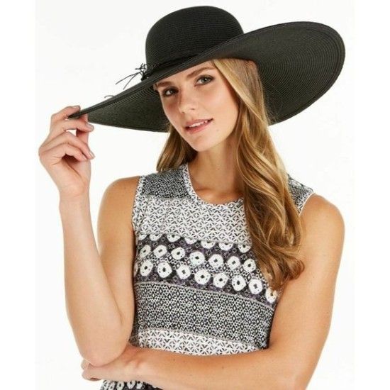  Super Floppy Hat With Braided, Black, One Size