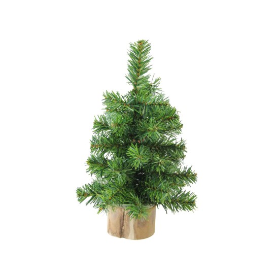 10″ Alpine Artificial Christmas Tree With Wood Base Table Top Decoration