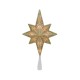  10″ Lighted Gold Frosted Star of Bethlehem with Scrolling Christmas Tree Topper – Clear Lights