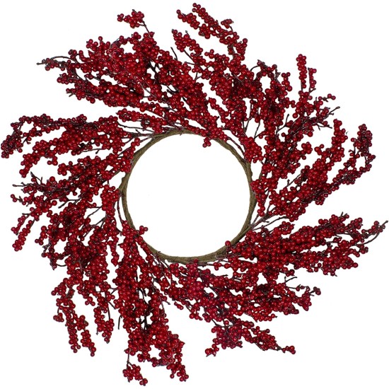  22″ Festive Red Berries Artificial Christmas Wreath – Unlit