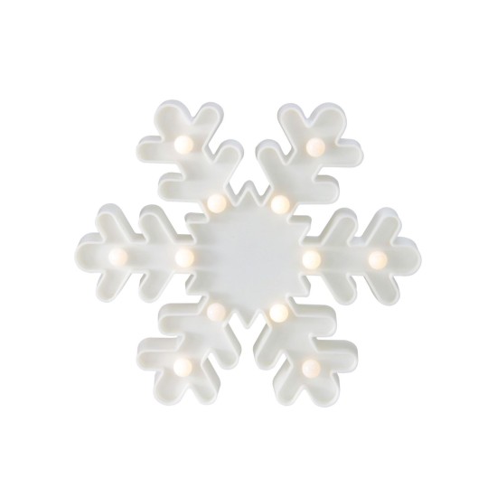  Battery Operated Led Lighted White Snowflake Christmas Marquee Sign