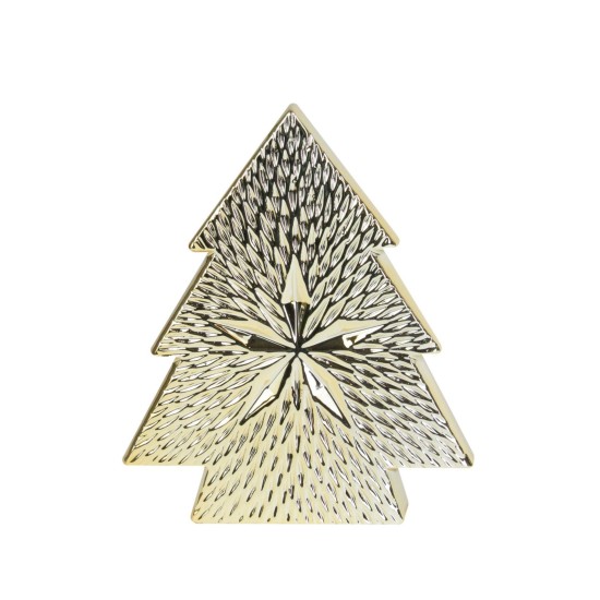 Ceramic Textured Tree with Star Table Top Christmas Decoration