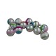  Count Shiny Glitter Striped Glass Christmas Ball Ornament, Silver