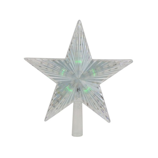  Lighted Clear Crystal Star Christmas Tree Topper