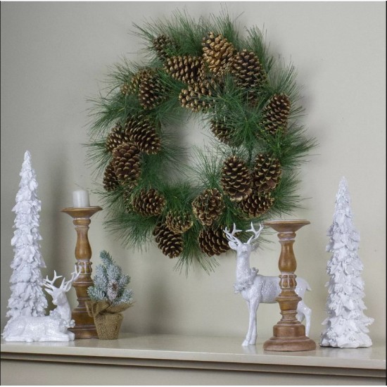 Northlight Long Needle Pine and Pine Cone Artificial Christmas Wreath-Unlit