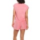 Papinelle Women's French Terry Short Pajama Sets, Pink, Medium