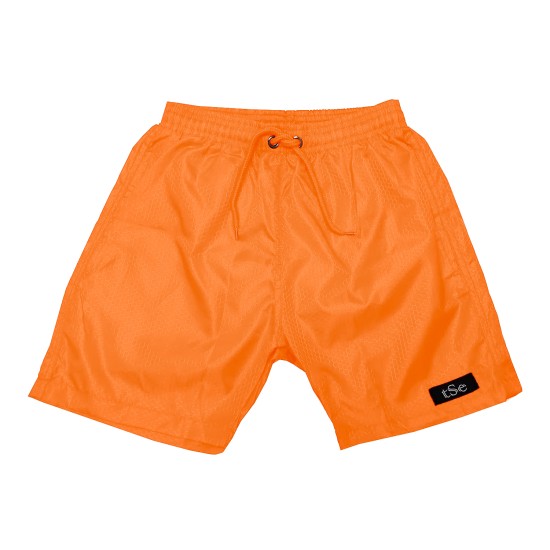 Printed, Solid & Fluorescent Colored Quick Dry Swim Shorts for Boys and Girls, Swim Trunks, Bathing Suits, Swimwear, Swim Shorts for Kids, Orange, 7-8T