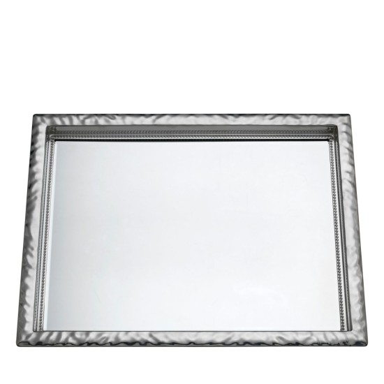 Reed & Barton Heritage Collection Banded Bead Mirror Tray, Silver