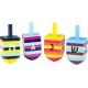  Striped Multicolor Hand Painted Dreidels Set of Four – Perfect Colorful Chanukah Dreidels Gift for Kids! Hanukkah Gifts