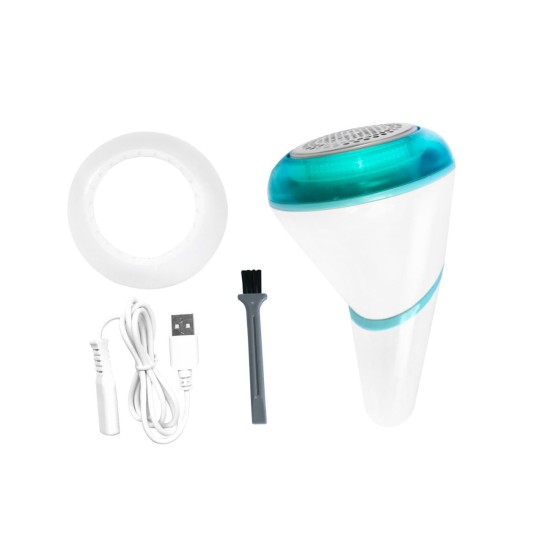  LR-01 Cordless Rechargeable Lint Remover with Cleaning Brush and Cover – Teal