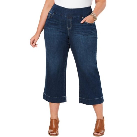 Style & Co. Womens Plus Denim Wide Leg Jeans Blue 16W