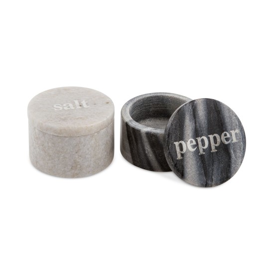  Marble Salt and Pepper Pinch Set, Black/White, 2.25″