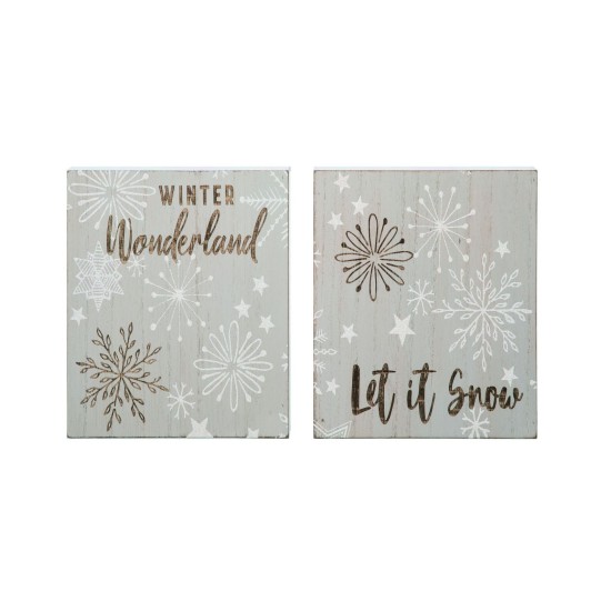  Winter Wonderland Sign Set, Set of 2, White