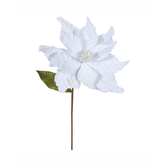  22″ White Poinsettia Artificial Christmas Flower