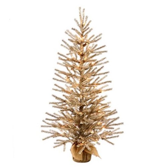  30 inch Mocha Artificial Christmas Tree With 35 Warm White Led Lights