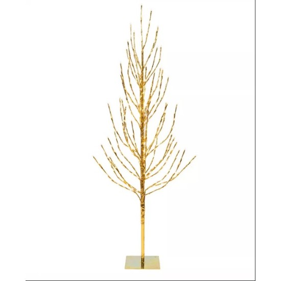  5′ Gold Artificial Christmas Tree With 336 Warm White Led Lights