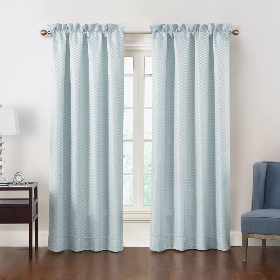  Arezzo Curtain Panels Set of 2 Bedding, Blue, 50″ x 84”