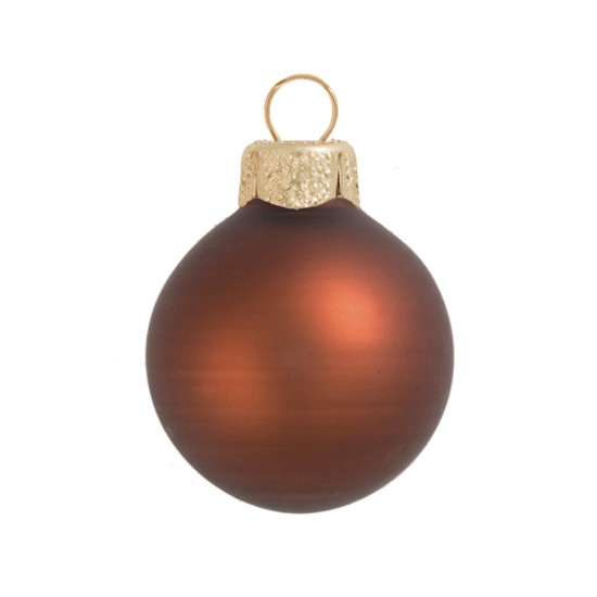  2″ Glass Christmas Ornaments, Brown, 2 in
