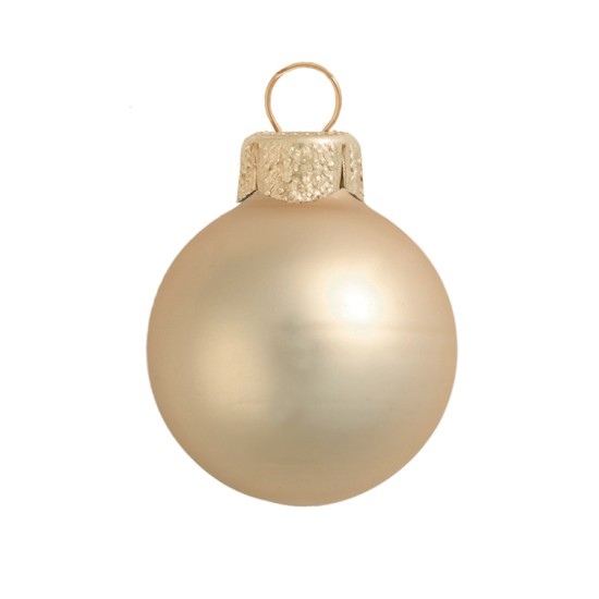  28ct Matte Champange Gold Glass Ball Christmas Ornaments 2″ (50mm)